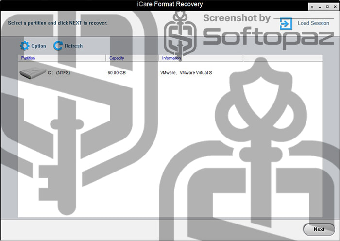 iCare Format Recovery Pro - Interface
