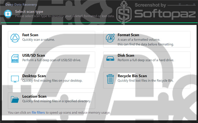 Qiling deep data recovery Interface