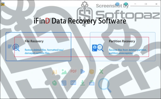 Ifind data recovery Interface