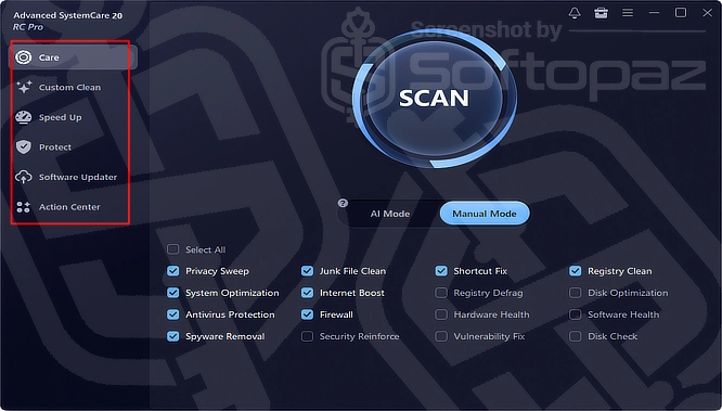 Advanced SystemCare Pro UI