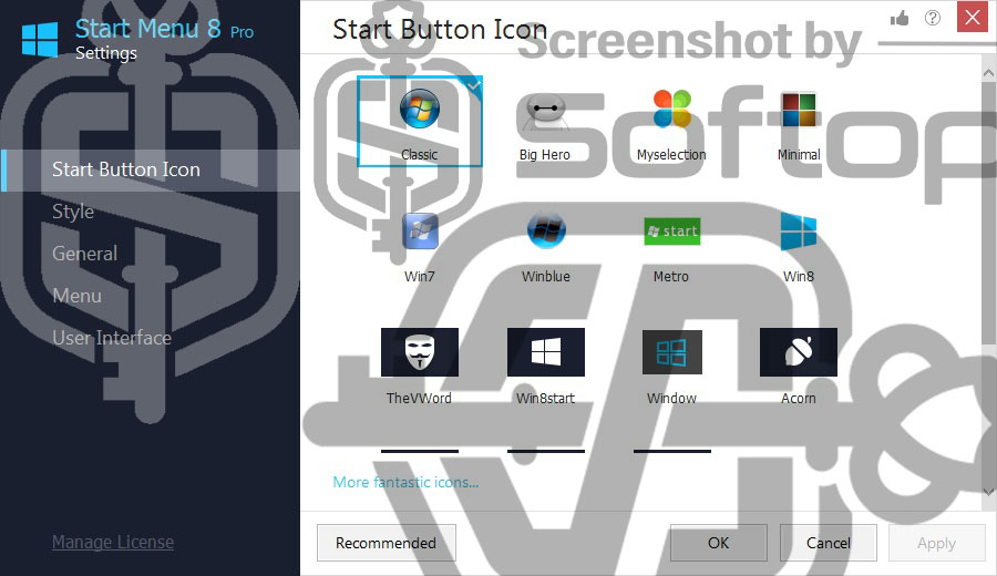 iObit Start Menu 8 Buttons