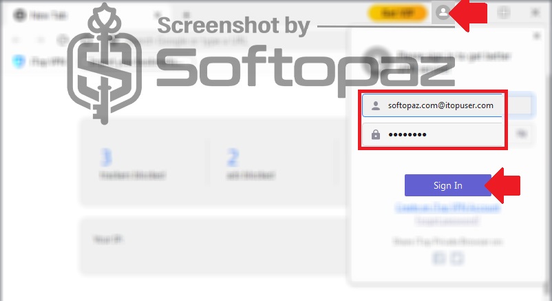 iTop Private Browser Activating 1