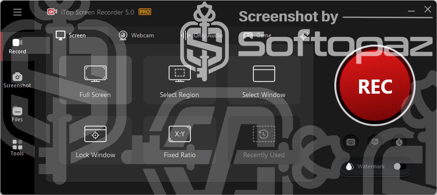 iTop Screen Recorder PRO 5v - Interface