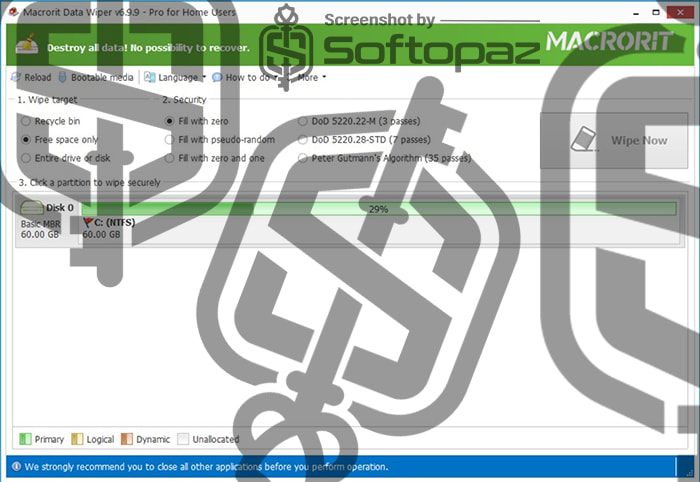 Macrorit Data Wiper Pro - Interface