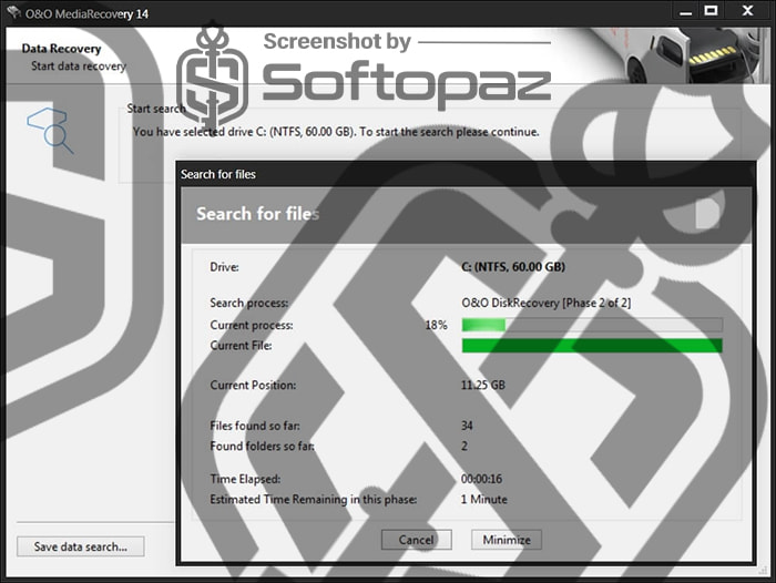 O&O Media Recovery - Interface