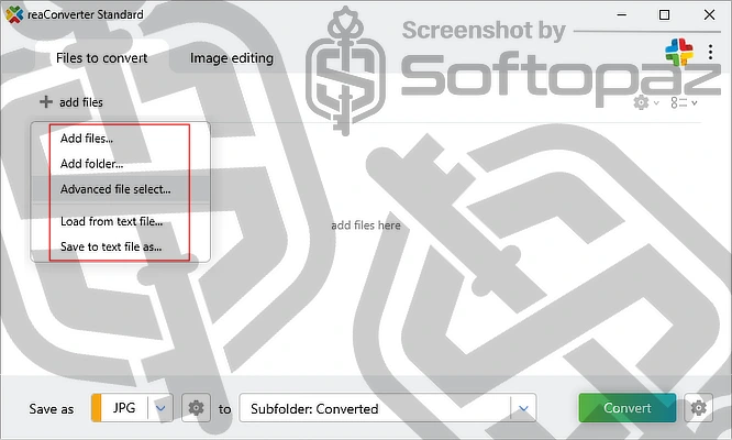 Reaconverter standard v8 Interface