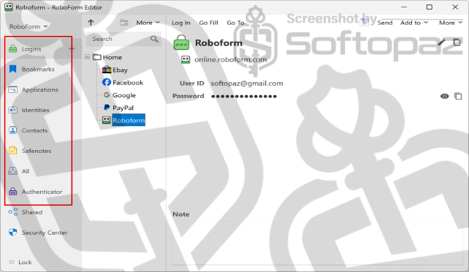 RoboForm Windows UI