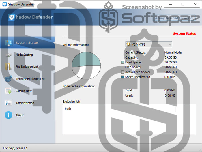 Shadow Defender Interface