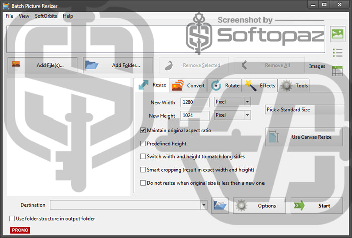 SoftOrbits Batch Picture Resizer 13v - Interface