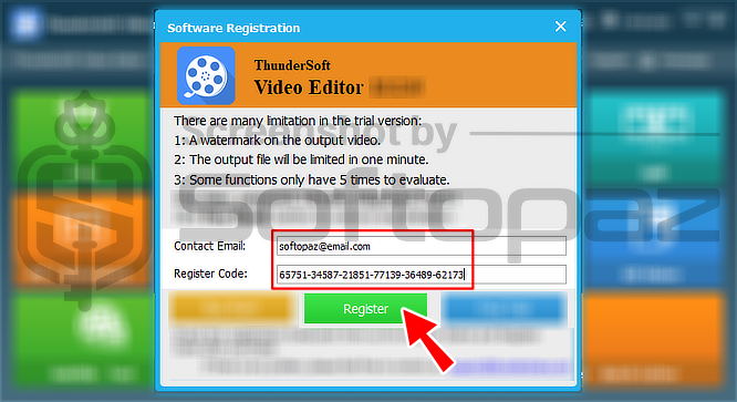 ThunderSoft Video Editor Activating