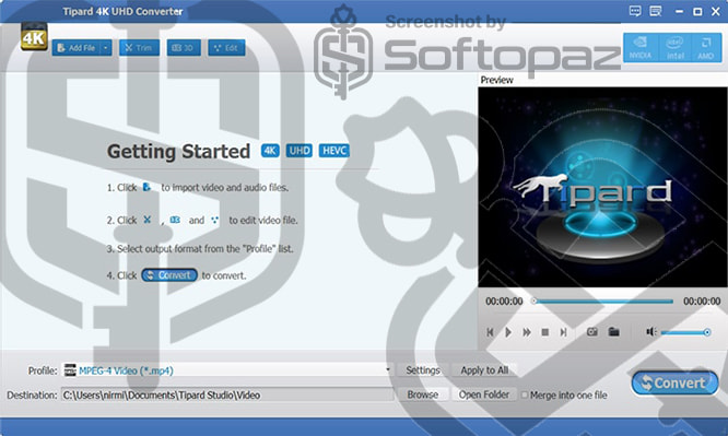 Tipard 4k uhd converter Interface