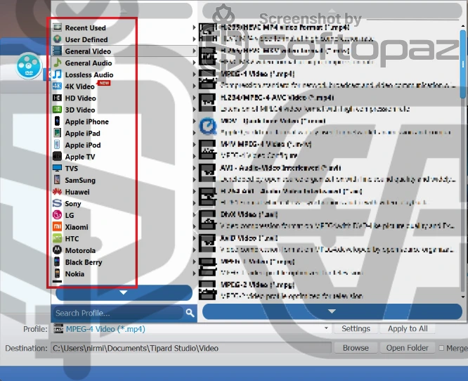 Tipard total media converter presets