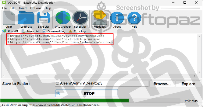 VovSoft Batch URL Downloader List