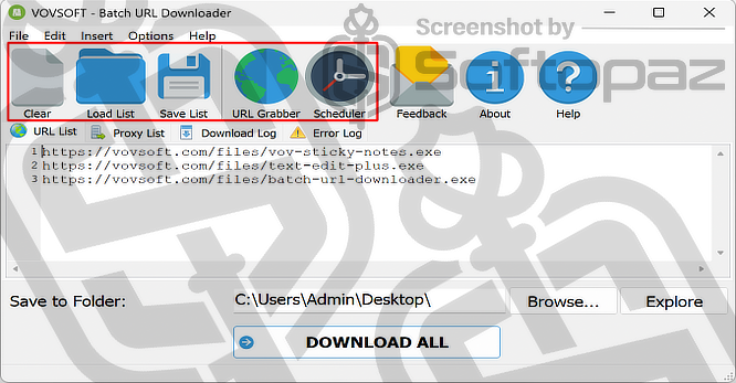 VovSoft Batch URL Downloader Interface