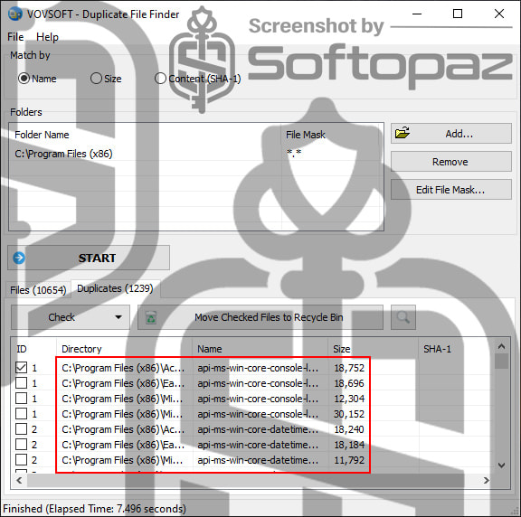 Vovsoft Duplicate File Finder Scan