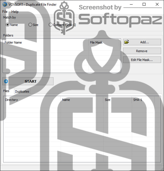 Vovsoft Duplicate File Finder Interface