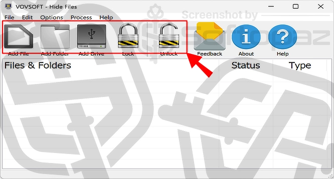 VovSoft Hide Files Interface