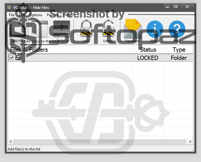 VovSoft Hide Files 8.6v - Interface