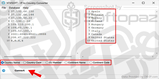Vovsoft IP to Country Converter CN