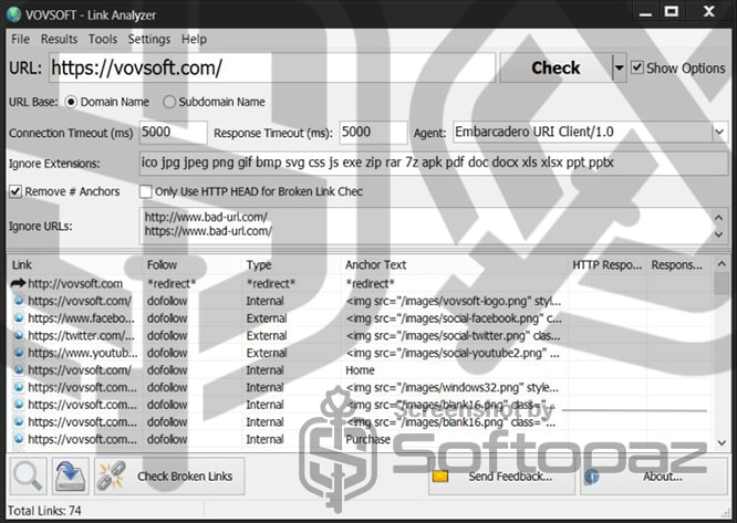 Vovsoft link analyzer ma