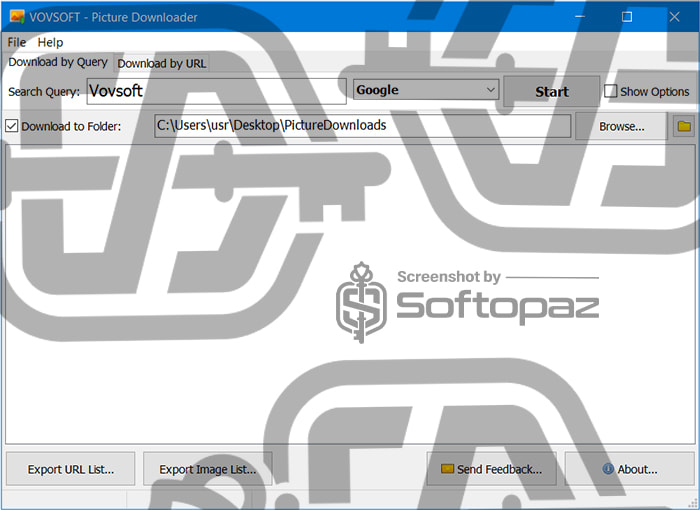 VovSoft Picture Downloader Interface