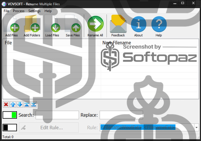 VovSoft Rename Multiple Files UI