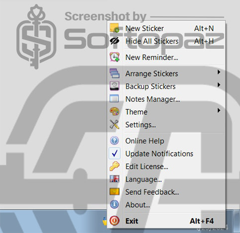 Vov sticky notes menu