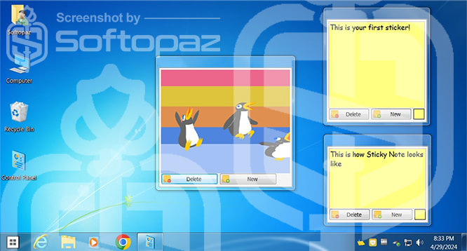 Vov sticky notes Interface