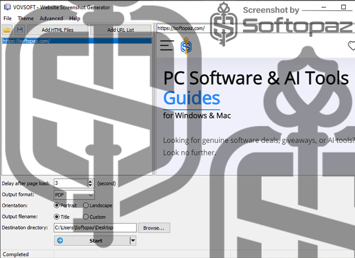 Vovsoft website screenshot generator ma