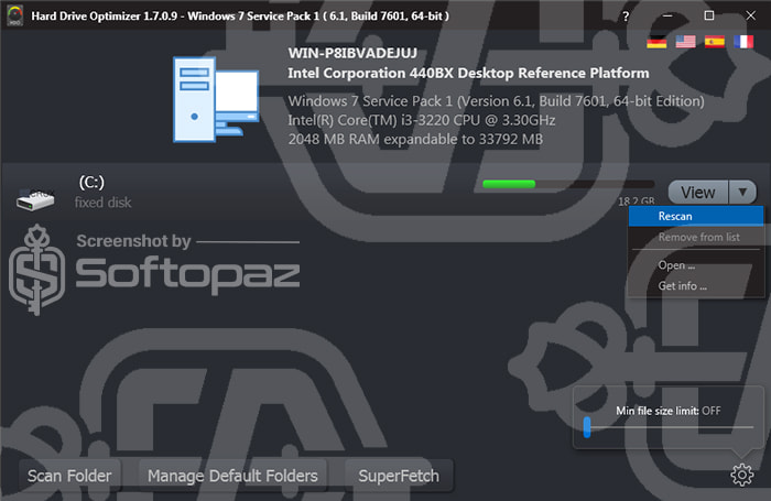 HardDriveOptimizer Disks