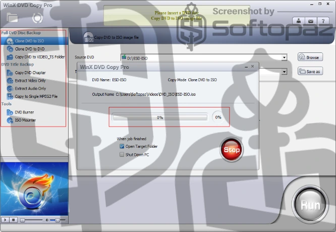 Winx dvd copy pro start
