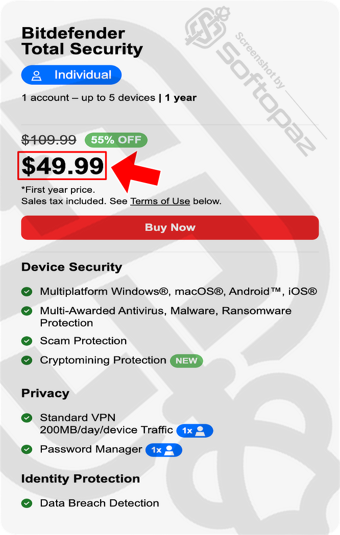 Bitdefender Total Security Pricing