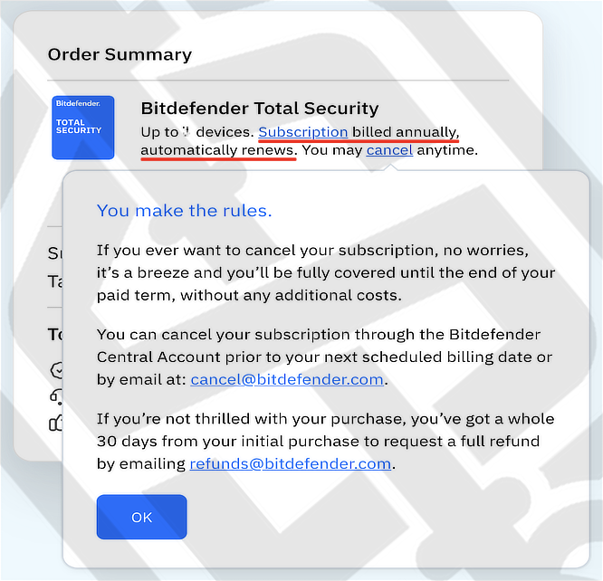 Bitdefender Total Security Subscription Terms
